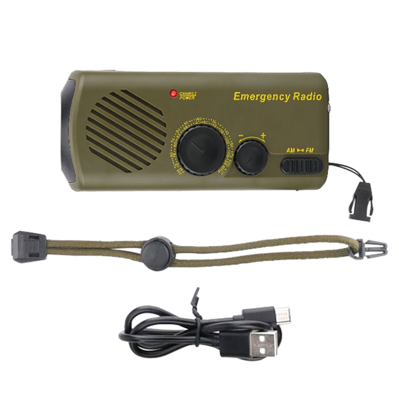 Emergency Solar Hand Crank Radio With Flashlight And Phone Charger Survival Kit 4