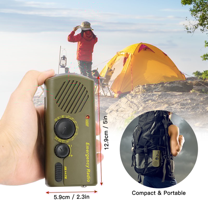 Emergency Solar Hand Crank Radio With Flashlight And Phone Charger Survival Kit 5