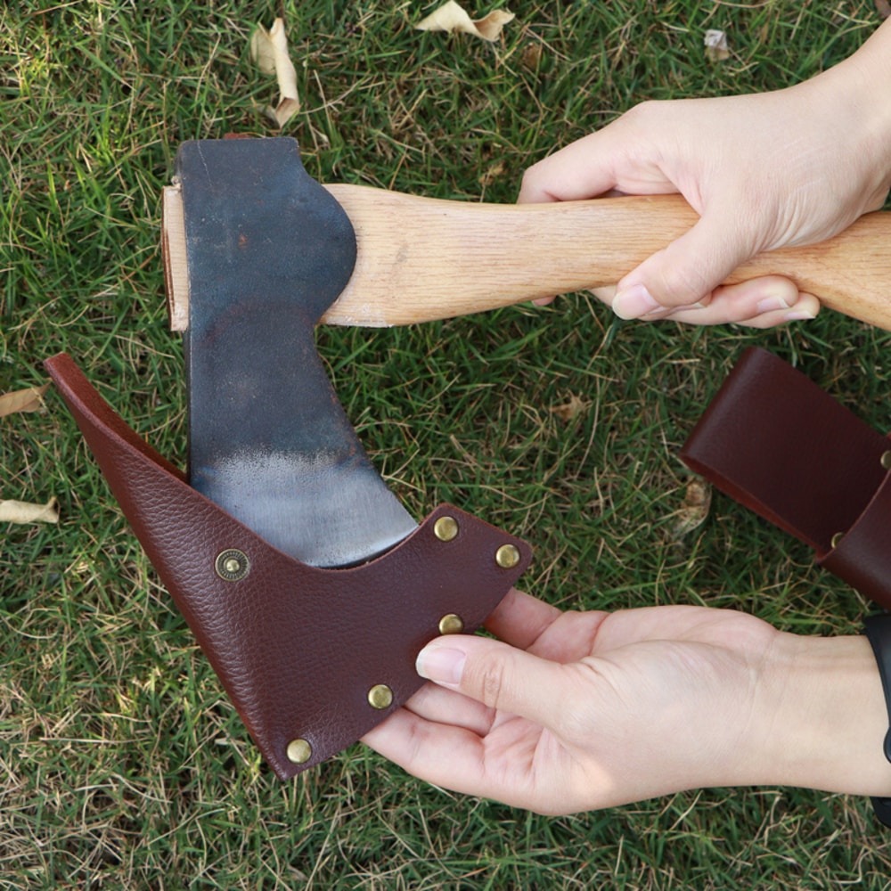 Premium Leather Axe Sheath Durable axe sheath Adjustable hatchet cover for Camping and Outdoor Tools