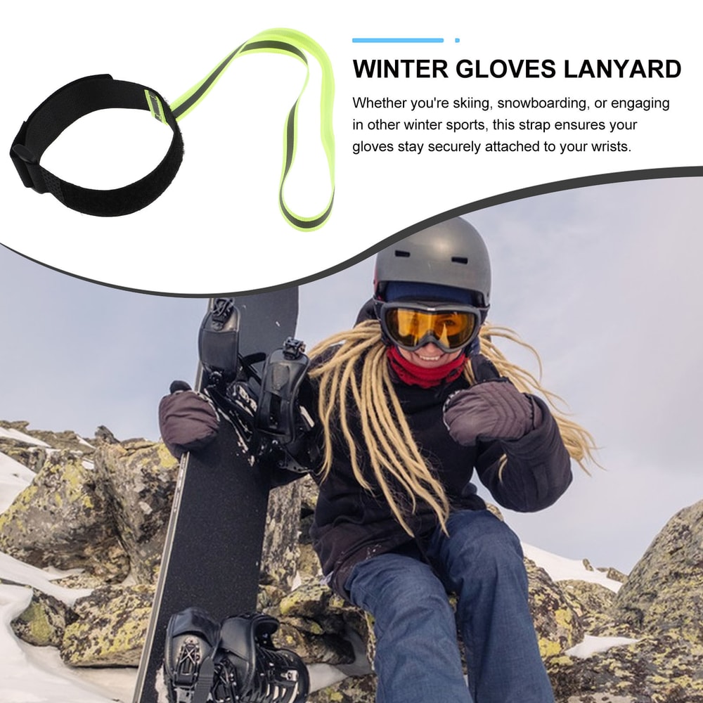 Winter Glove Lanyard Anti Loss Strap Durable Nylon Mitten Keeper for Ski Snowboard