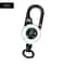 Portable Retractable Keychain with Compass and Steel Wire Carabiner Reel
