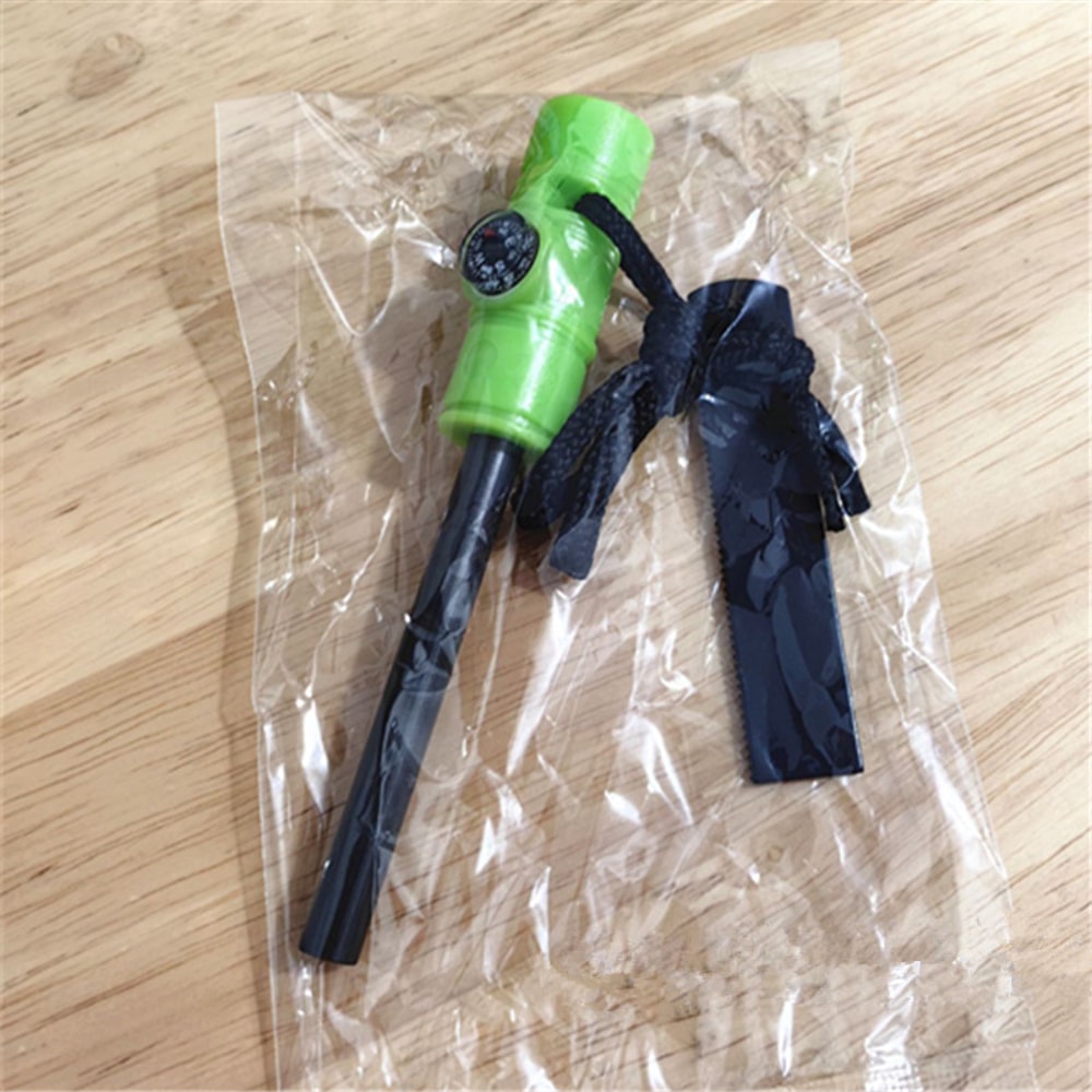 Survival Compass Fire Starter Kit Waterproof Magnesium Flint Emergency Tool