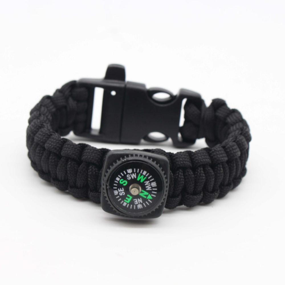 Outdoor Survival Bracelet with Compass, Whistle and Paracord Gear for Camping Hiking Emergency Kit