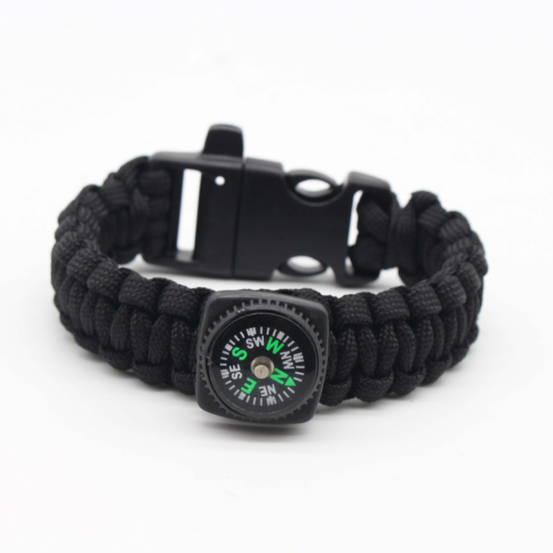 Outdoor Survival Bracelet with Compass, Whistle and Paracord Gear for Camping Hiking Emergency Kit