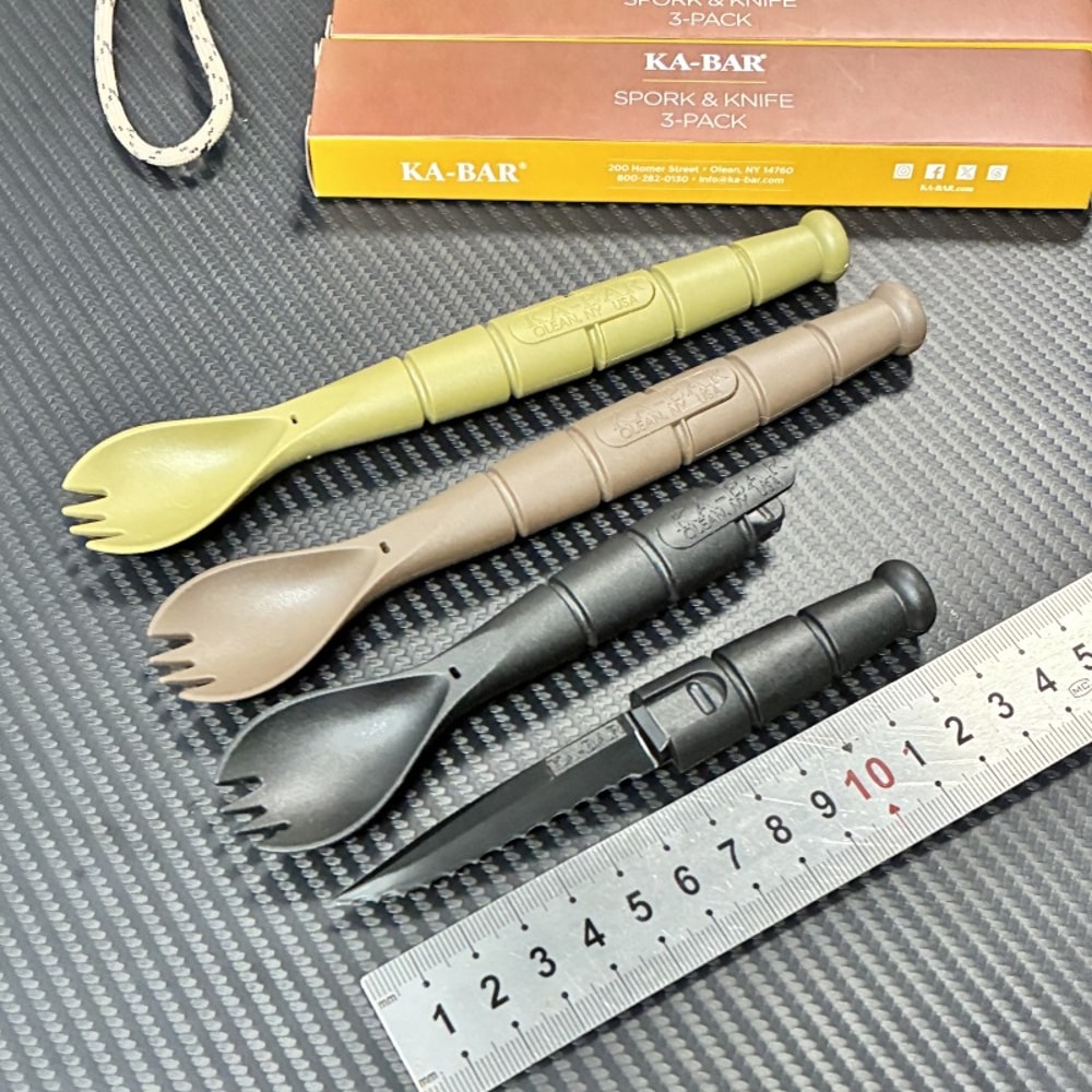 Compact Tactical Cutlery Set With Fork Spoon Knife Combo Portable Camping Utensil Set 1