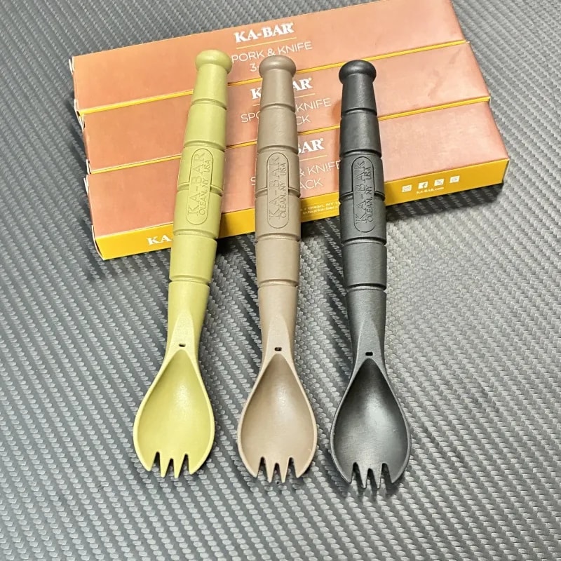 Compact Tactical Cutlery Set With Fork Spoon Knife Combo Portable Camping Utensil Set 2