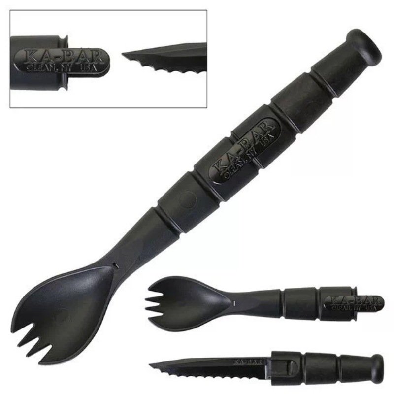 Compact Tactical Cutlery Set With Fork Spoon Knife Combo Portable Camping Utensil Set 3
