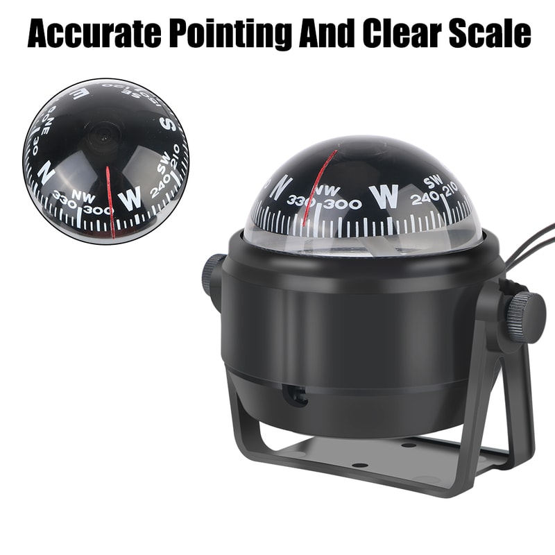 LED Illuminated Waterproof Marine Compass for Boat Navigation and Positioning