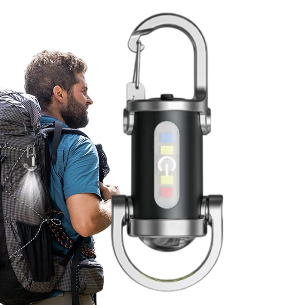 Portable COB LED Keychain Flashlight Rechargeable Waterproof Emergency Light