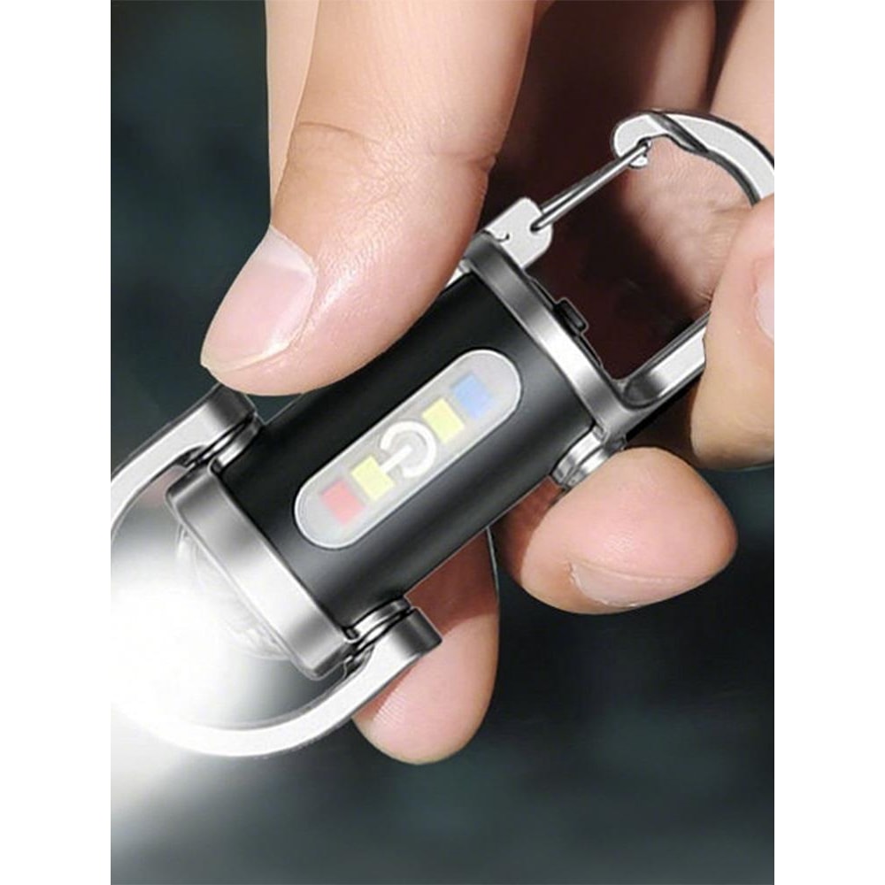Portable COB LED Keychain Flashlight Rechargeable Waterproof Emergency Light