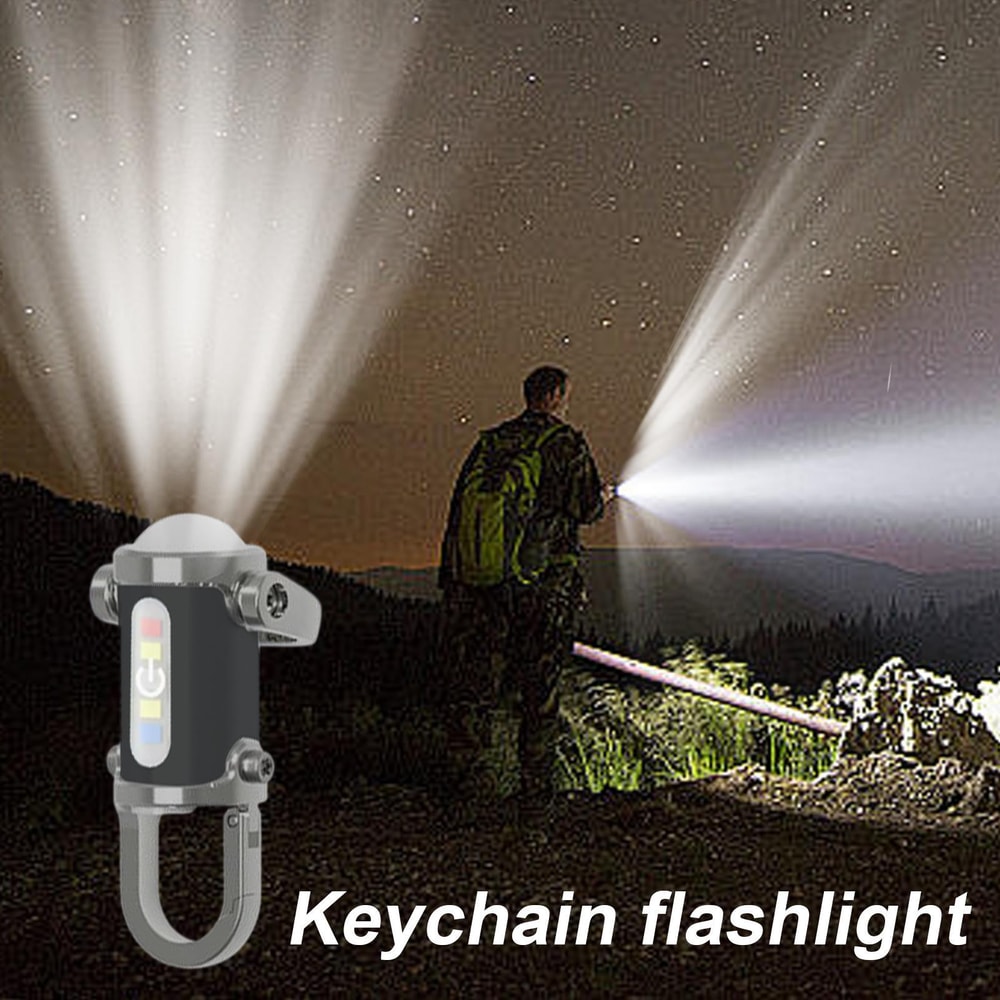 Portable COB LED Keychain Flashlight Rechargeable Waterproof Emergency Light