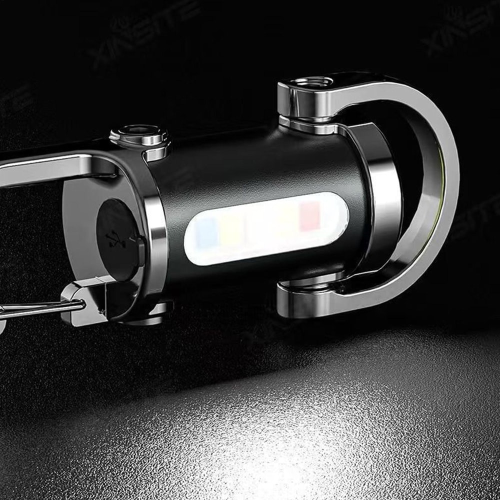 Portable COB LED Keychain Flashlight Rechargeable Waterproof Emergency Light