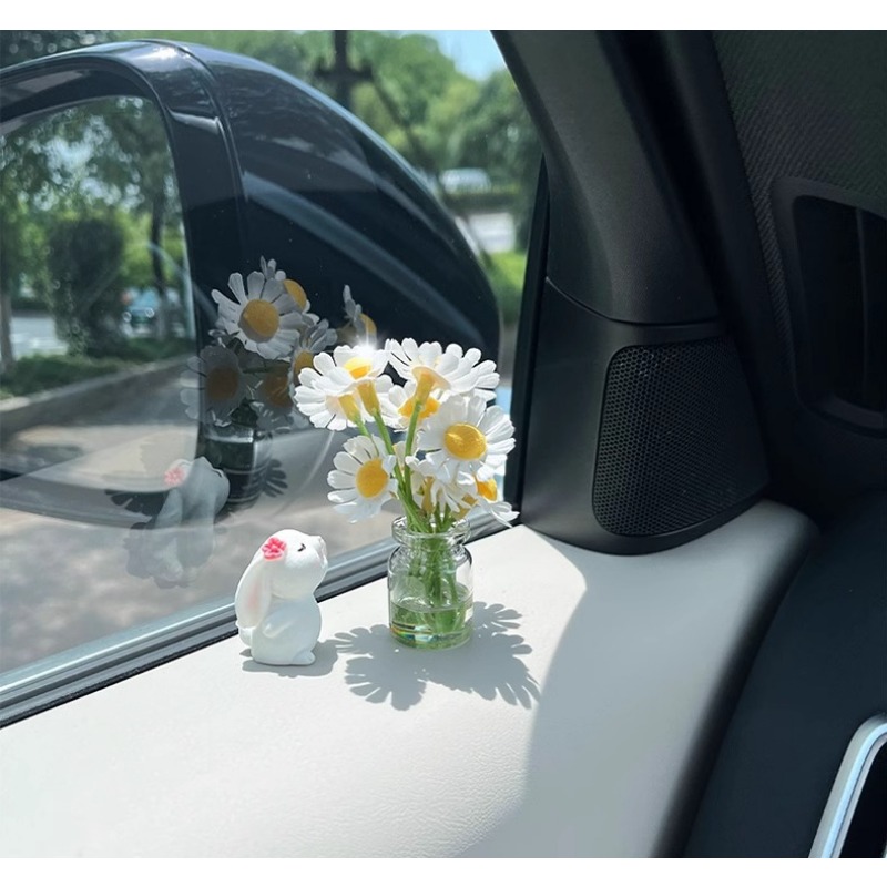 Cute Bunny Car Diffuser Vase Air Freshener Dashboard Ornament