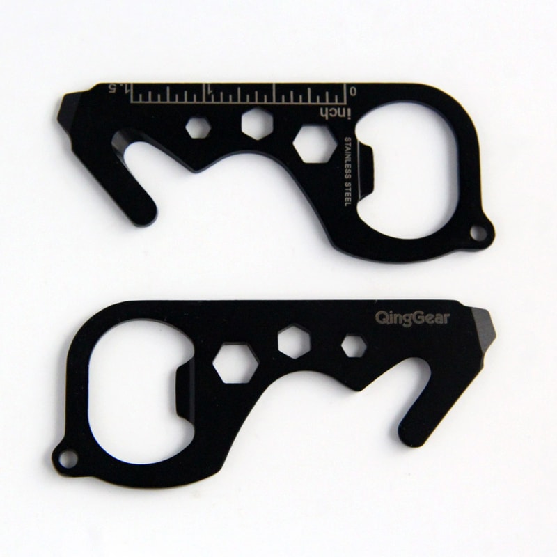 QingGear EDC Multi Tool Keychain with Seatbelt Cutter and Bottle Opener for Emergency Use