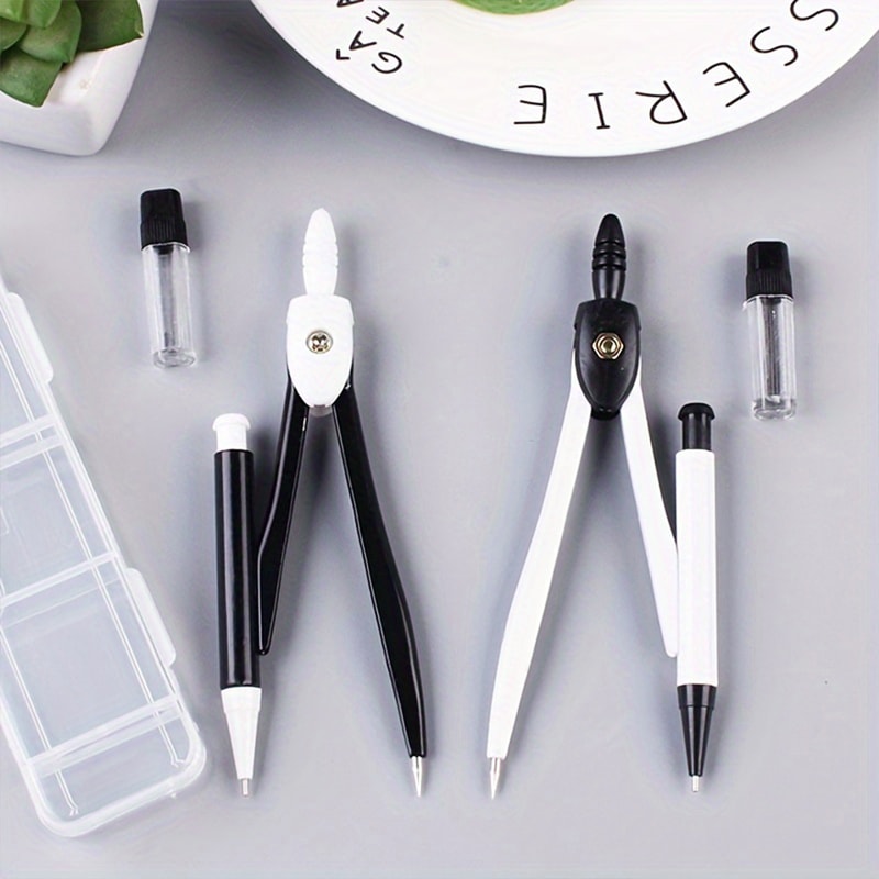 Minimalist Precision Drawing Compass Set for Students, Engineers and Geometry Drafting