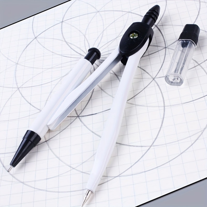 Minimalist Precision Drawing Compass Set for Students, Engineers and Geometry Drafting