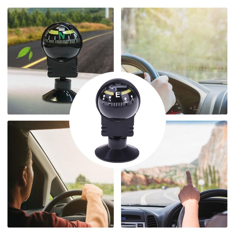 Adjustable Car Navigation Compass Dashboard Mount for Hiking and Outdoor Driving Direction Tool