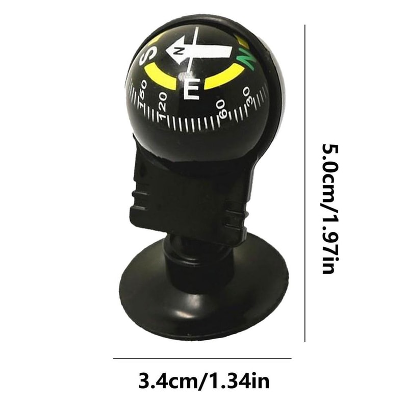 Adjustable Car Navigation Compass Dashboard Mount for Hiking and Outdoor Driving Direction Tool