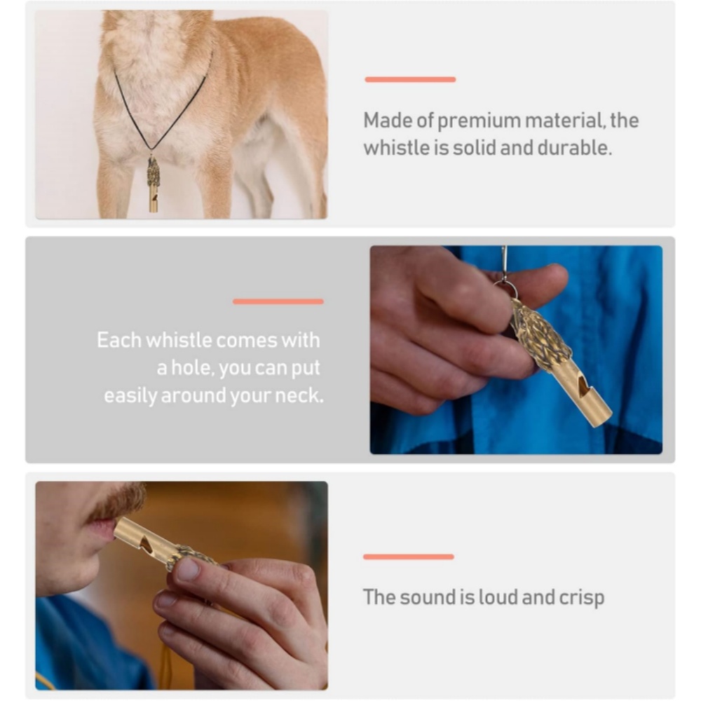 Solid Brass Emergency Whistle Keychain Loud Safety Survival Tool For Hiking Camping 4