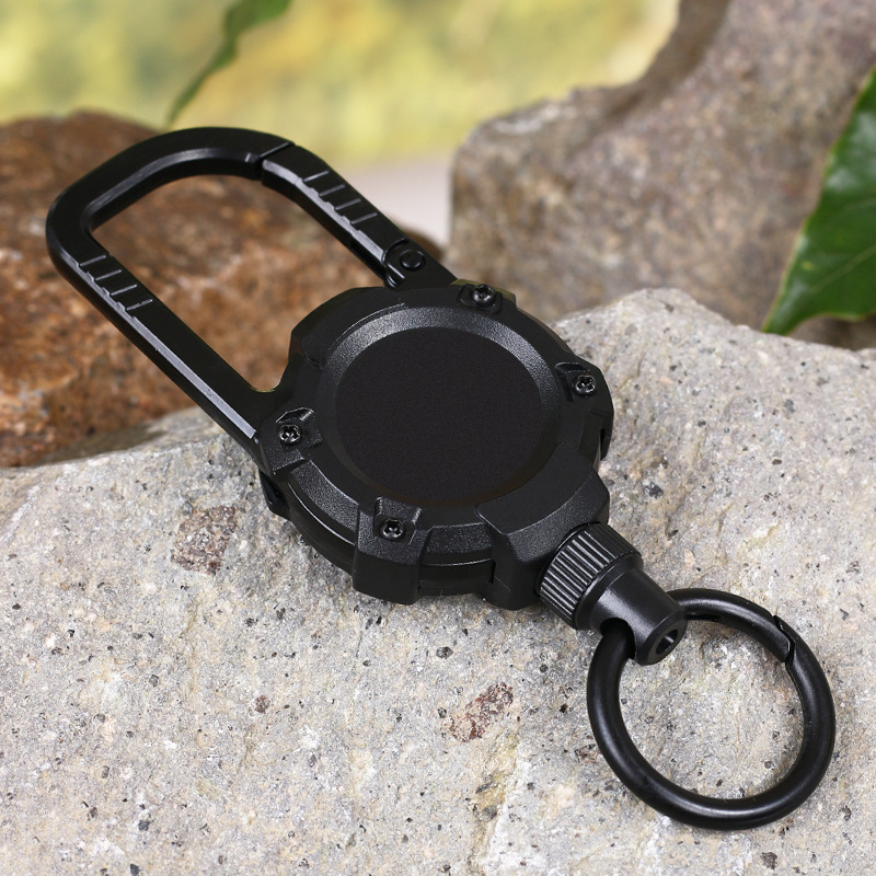 Heavy Duty Retractable Key Holder with Chain Durable tactical key holder and retractable keychain