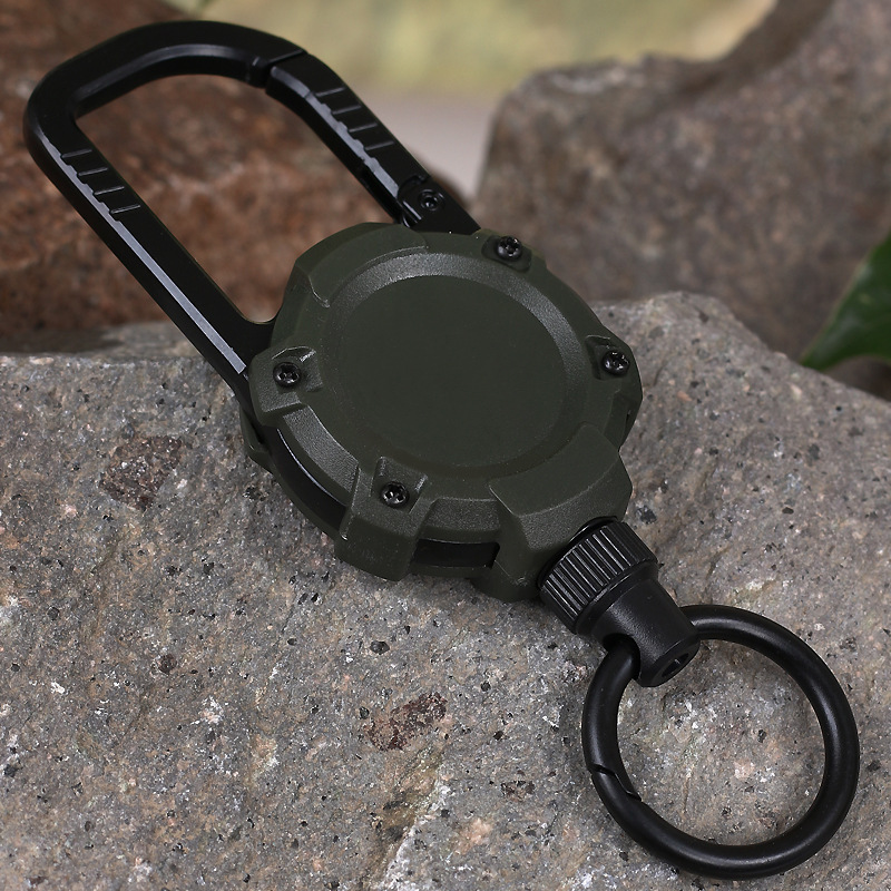 Heavy Duty Retractable Key Holder with Chain Durable tactical key holder and retractable keychain