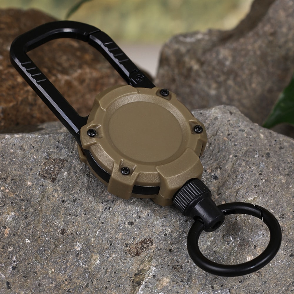 Heavy Duty Retractable Key Holder with Chain Durable tactical key holder and retractable keychain