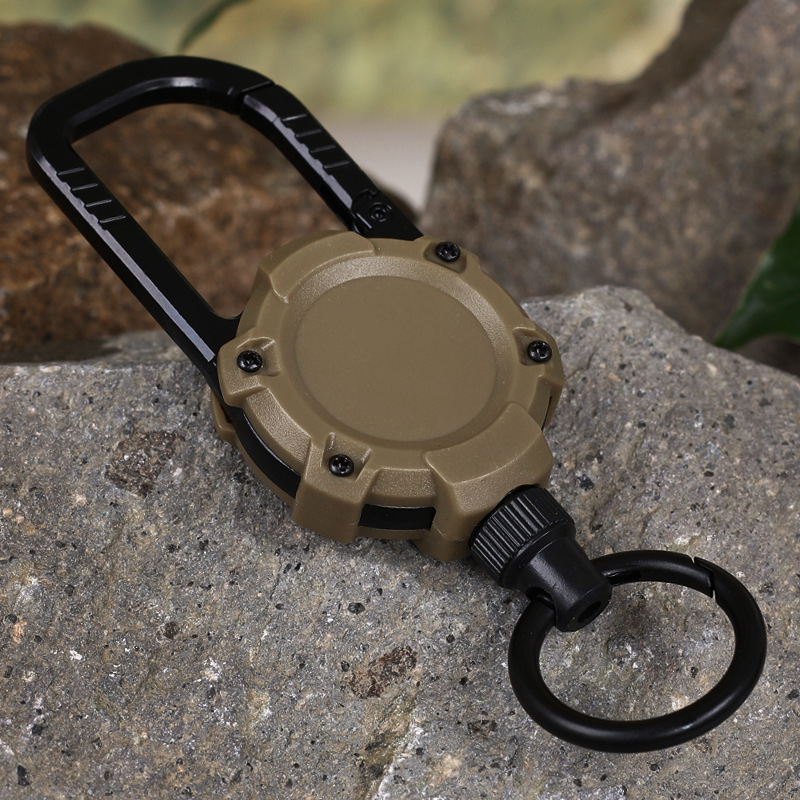 Heavy Duty Retractable Key Holder with Chain Durable tactical key holder and retractable keychain