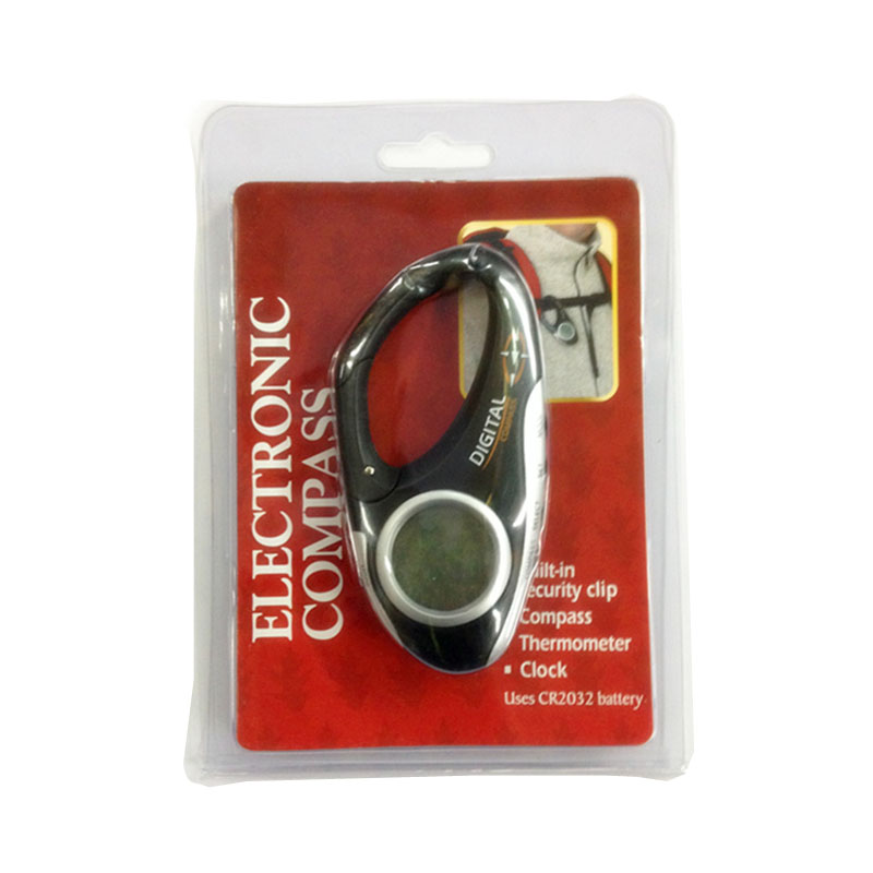 Multi Function Digital Compass Altimeter Outdoor Weather Clock With Carabiner Clip For Hiking And S 5