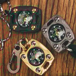 titanium edc compass pendant glow waterproof mini survival compass keychain