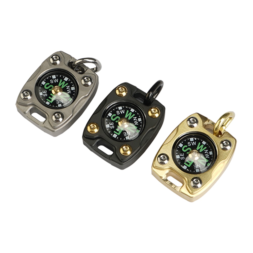 Titanium EDC Compass Pendant Glow Waterproof Mini Survival Compass Keychain