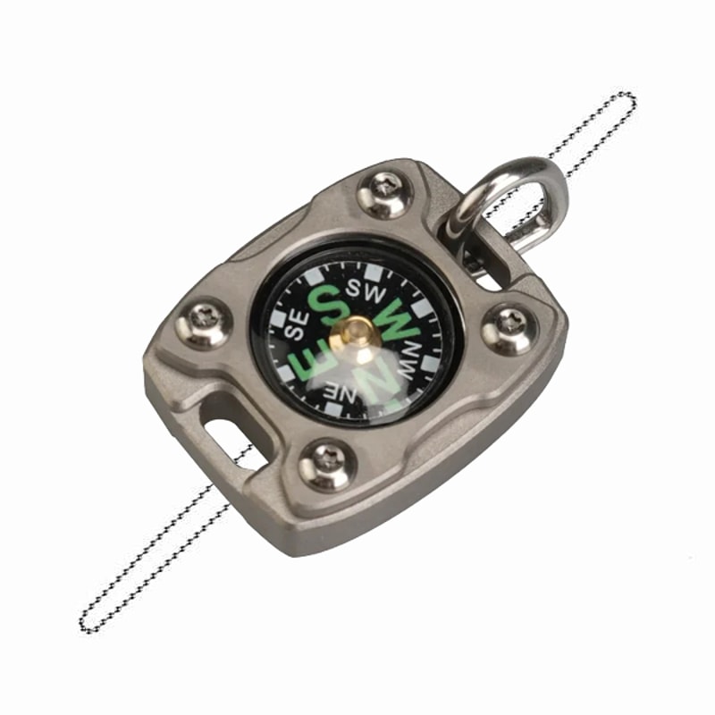 Titanium EDC Compass Pendant Glow Waterproof Mini Survival Compass Keychain