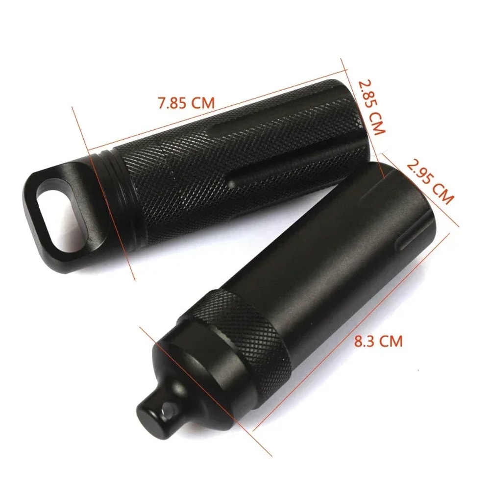 Waterproof Aluminum Pill Case Keychain Mini EDC Survival Capsule Container 2