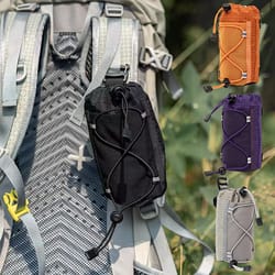 portable hiking water bottle holder bag with phone pocket and shoulder strap