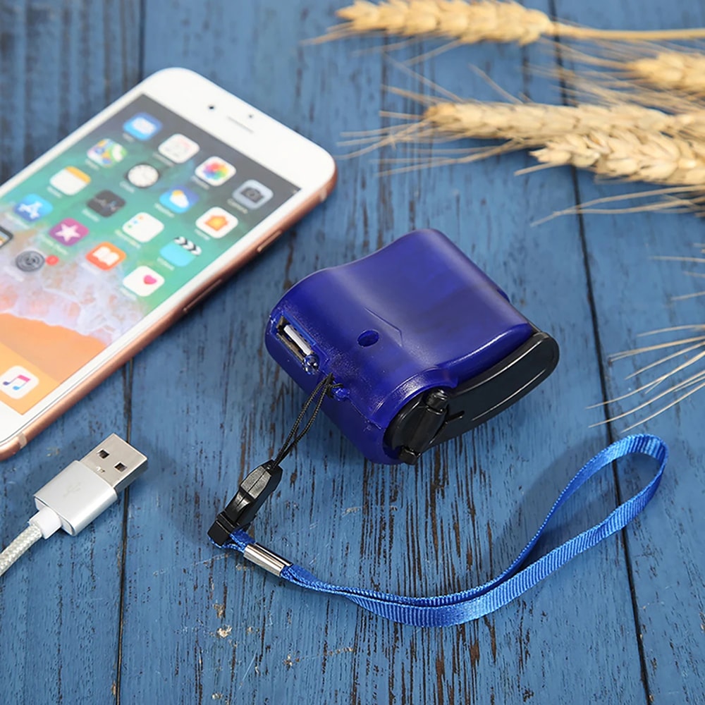 Portable Hand Crank Phone Charger Emergency USB Power Generator For Outdoor Survival 4