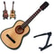 Mini Wooden Guitar Decor with Stand Realistic Miniature Musical Instrument Gift