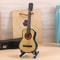 Mini Wooden Guitar Decor with Stand Realistic Miniature Musical Instrument Gift