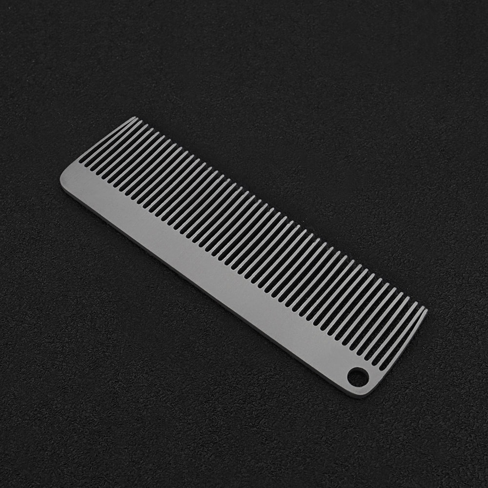 Titanium Alloy Keychain Comb Portable Grooming Tool For Travel Outdoor Everyday Carry 3
