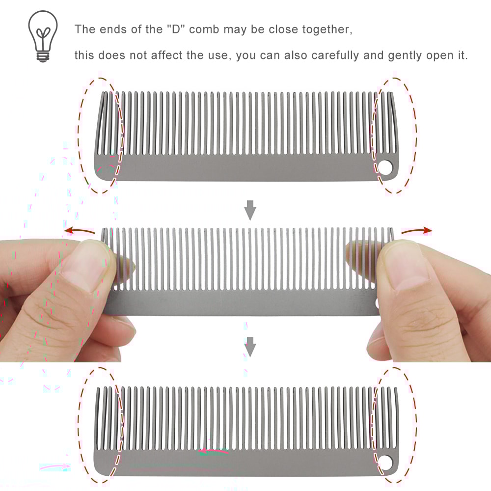 Titanium Alloy Keychain Comb Portable Grooming Tool For Travel Outdoor Everyday Carry 5