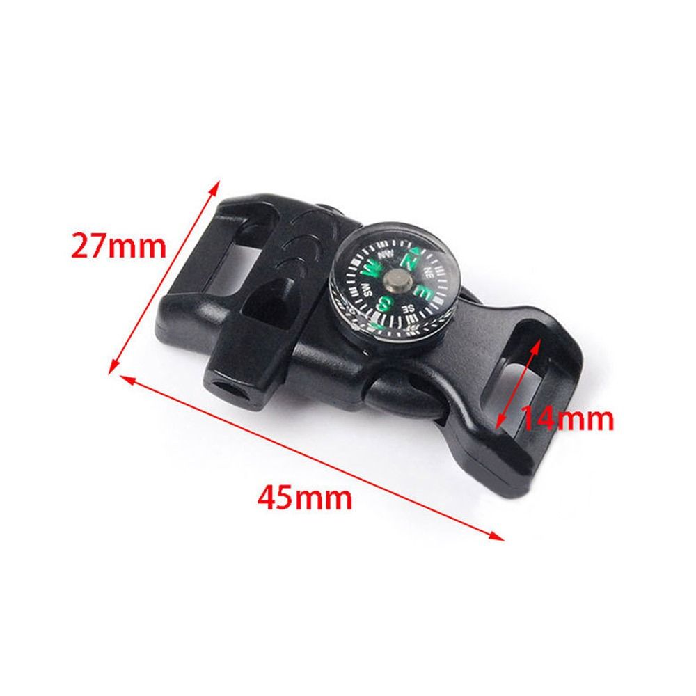 Survival Paracord Buckle with Compass and Whistle Multi Tool Clip