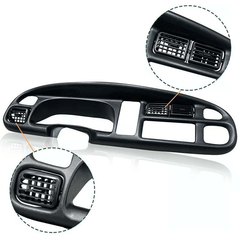 Black Dashboard Trim Bezel With Vents For 19982002 Dodge Ram 1500 2500 3500 0