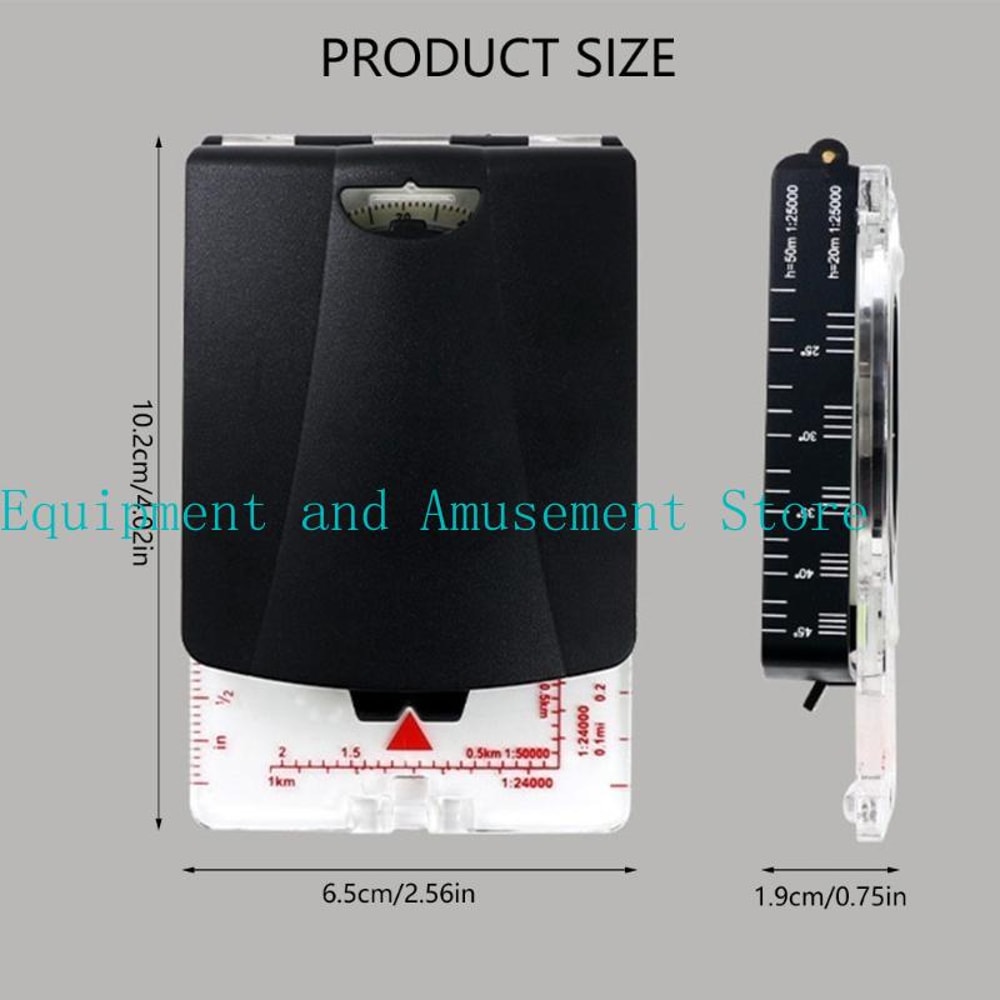 Professional Sighting Mirror Compass with Adjustable Declination for Hiking Navigation