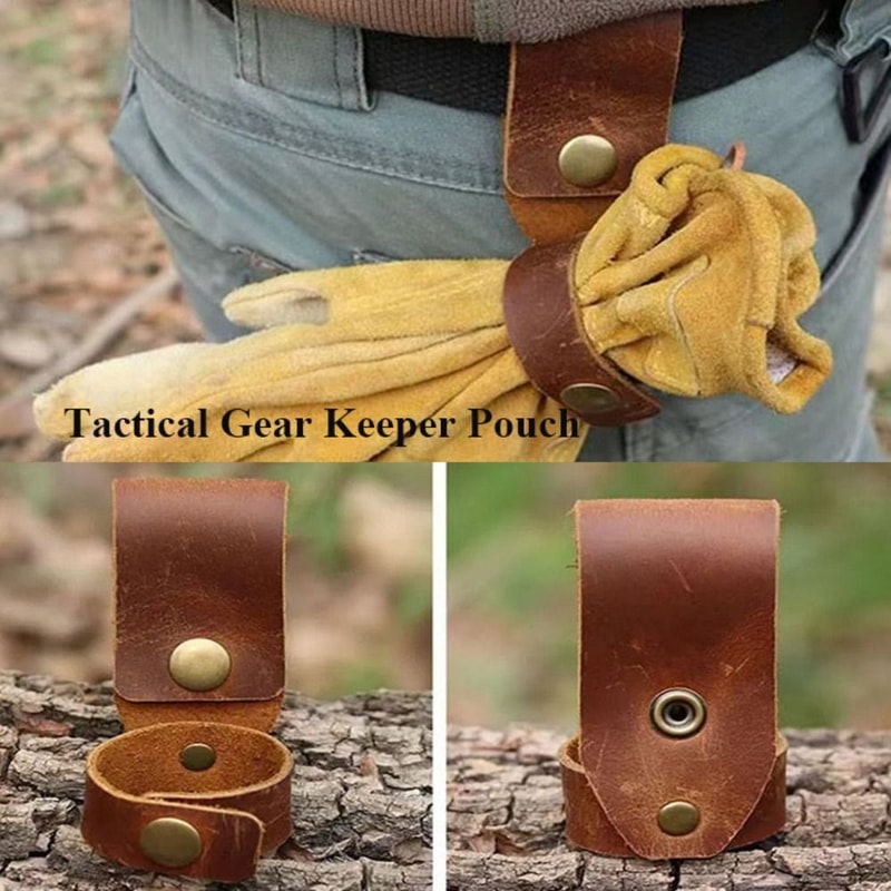 Leather Glove Strap Outdoor Keychain Clip Belt Key Holder For Camping And Work Gear 2