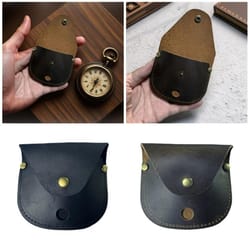 vintage brass pocket compass necklace with leather case, antique compass pendant for hiking travel gift