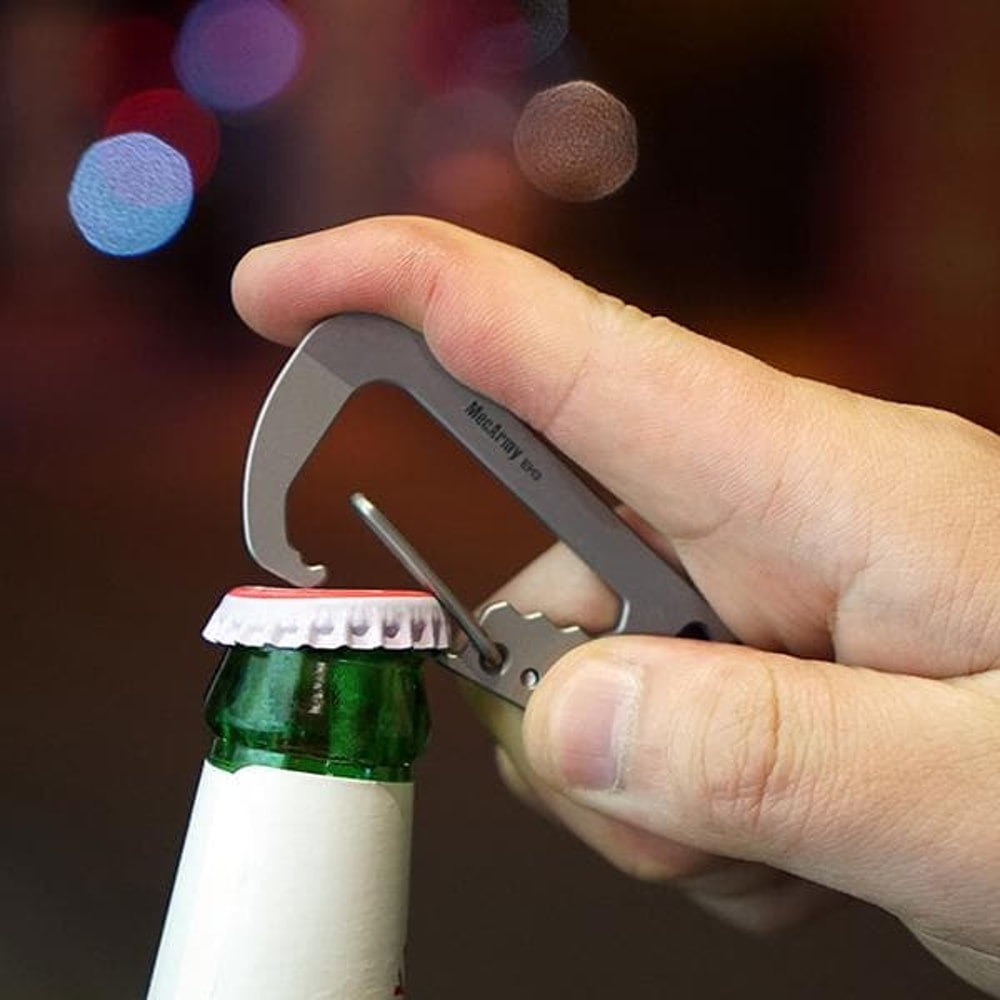 Titanium EDC Carabiner Multi Tool Keychain Pry Bar Wrench Bottle Opener 5