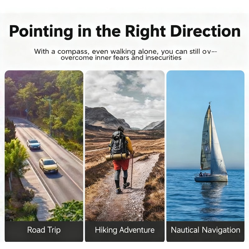 High Precision Waterproof Metal Compass For Hiking Survival Navigation 5