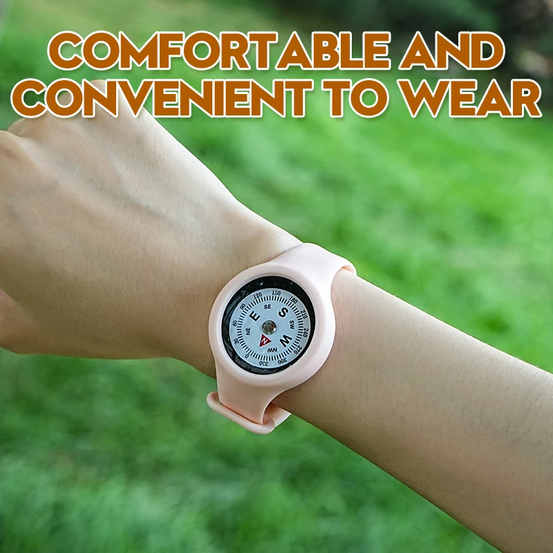 Survival Wrist Compass Watch Band Outdoor Navigation Tool for Hiking and Camping