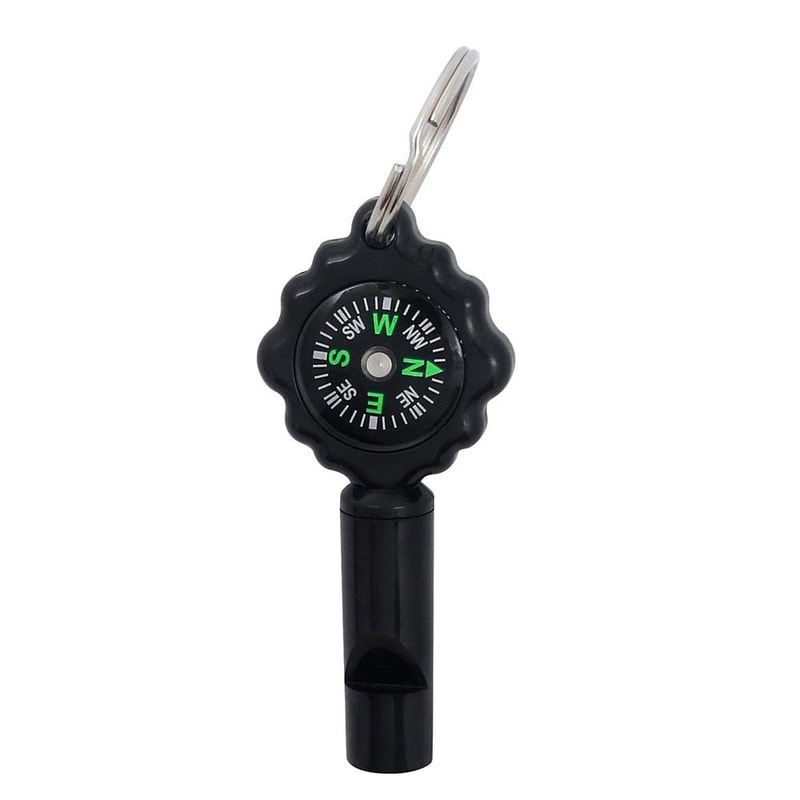 Multi-Function Survival Whistle Compass Carabiner Outdoor Emergency Tool