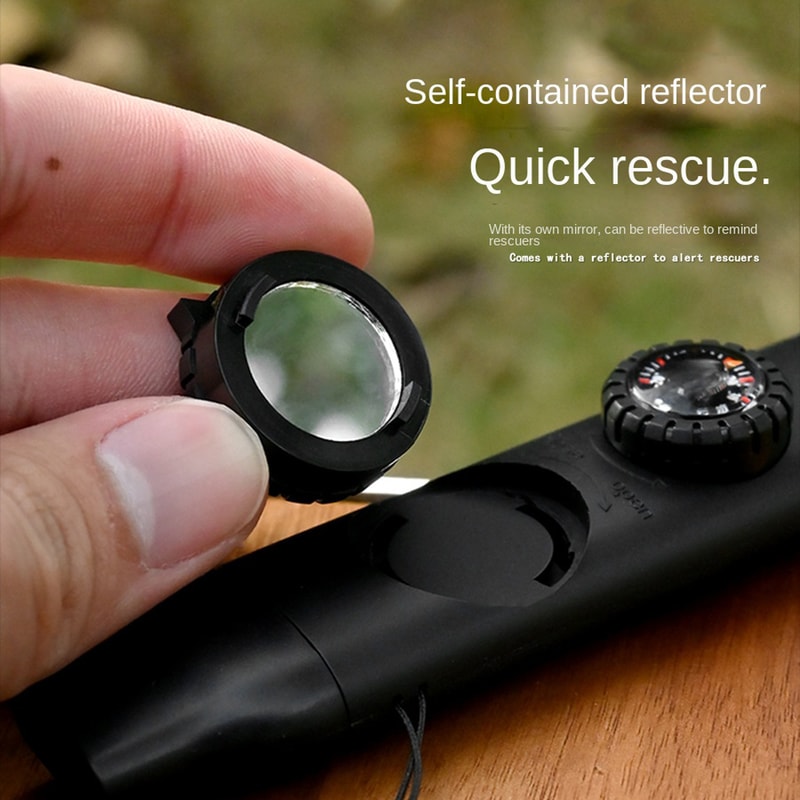 Survival Whistle with Compass Thermometer and Flashlight for Outdoor Safety
