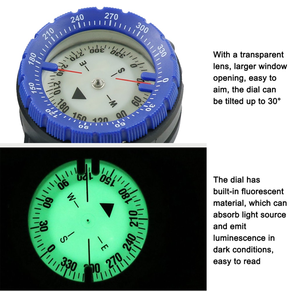 Luminous Waterproof Diving Compass Wrist Strap for Accurate Underwater Navigation