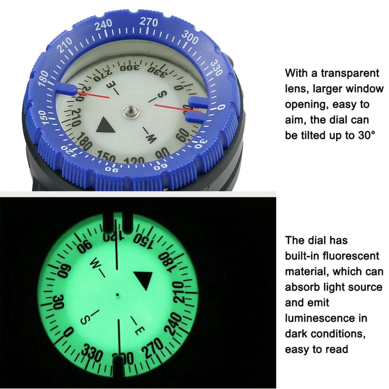 Luminous Waterproof Diving Compass Wrist Strap for Accurate Underwater Navigation